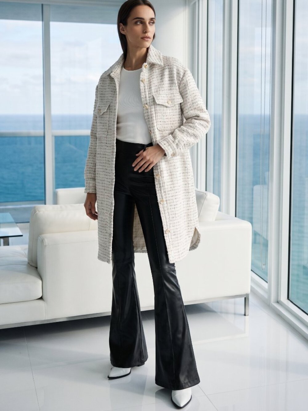 $248 Anthropologie BLANKNYC Grand Entrance Jacket Shacket sequin accents! S